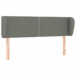 Maison Chic Tête de lit scandinave avec oreilles,meuble de chambre Gris foncé 147x23x78/88 cm Tissu -MN79860