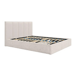 Acheter Vente-Unique Lit coffre 180 x 200 cm avec tête de lit coutures verticales - Tissu - Beige - KILACLO