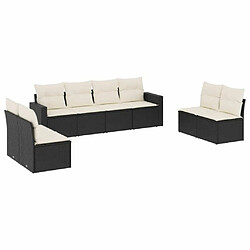 Maison Chic Salon de jardin 8 pcs avec coussins | Ensemble de Table et chaises | Mobilier d'Extérieur noir résine tressée -GKD96402