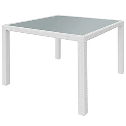 Avis Maison Chic Salon de jardin 5 pcs - Table et chaises d'extérieur - Mobilier/Meubles de jardin Moderne Résine tressée Blanc-crème -MN14740