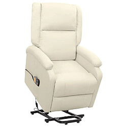 vidaXL Fauteuil de massage Crème Tissu