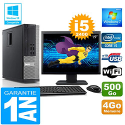 PC DELL 990 SFF Core I5-2400 Ram 4Go Disque 500 Go Wifi W7 Ecran 19" - Occasion