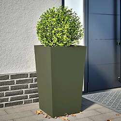 vidaXL Jardinière vert olive 45x45x75 cm acier