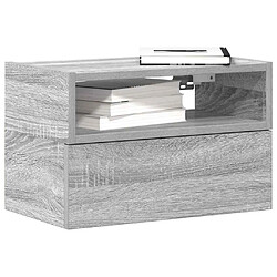 vidaXL Table de chevet murale sonoma gris 45x26x28,5 cm