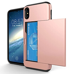 Wewoo Coque renforcée or rose pour iPhone X TPU + PC Dropproof étui de protection arrière avec fente carte