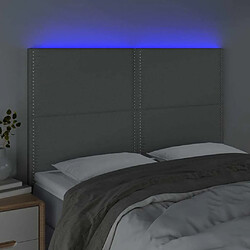 Avis Maison Chic Tête de lit moderne à LED lumineuse pour chambre - Décoration de lit Gris clair 144x5x118/128 cm Tissu -MN87953