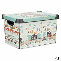 Kipit Boîte de rangement avec couvercle Enfant Route 22 L Plastique 29,5 x 23,5 x 39,5 cm (12 Unités)