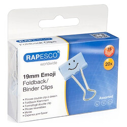 Pince double clip Emojis 19 mm Rapesco - Boîte de 20