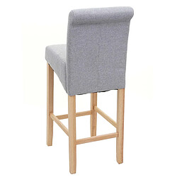 Mendler Tabouret de bar HWC-C33, tabouret de comptoir, bois ~ gris clair, pieds clairs, tissu/textile pas cher