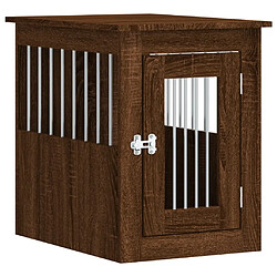 vidaXL Meuble de cage pour chiens chêne marron 45x62x59 cm