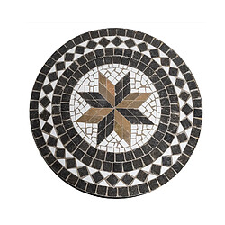 Avis Table de repas ronde en mosaique coloris noir - D. 90 x H. 75 cm -PEGANE-