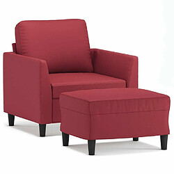 Maison Chic Fauteuil et repose-pieds,Fauteuil luxe pour relax Rouge bordeaux 60 cm Similicuir -MN67851