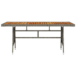 vidaXL Table de jardin Gris 160x70x72 cm Résine tressée et acacia