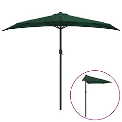 vidaXL Parasol de balcon avec mât en aluminium Vert 270x144 cm Demi