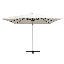 ComfortXL Parasol Déporté Avec LED Et Mât En Acier 250x250 Cm Sable