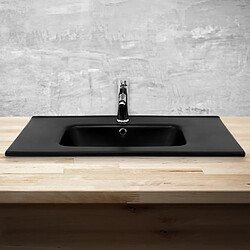 Avis ML DESIGN MODERN LIVING lavabo en céramique noir,mat lavabo à poser 810 x165x 640 mm