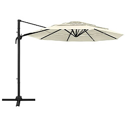 Maison Chic Parasol Jardin | Parasol à 4 niveaux avec mat en aluminium Sable 3x3 m - GKD51929