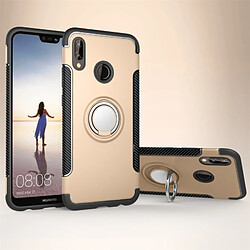 Wewoo Coque renforcée or pour Huawei P20 Lite Magnétique 360 Degrés Rotation Anneau Armure Housse De Protection Retour Cas