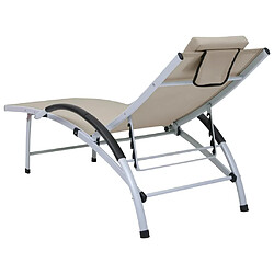 Acheter Maison Chic Chaise longue - Transat - Bain de Soleil aluminium textilène crème