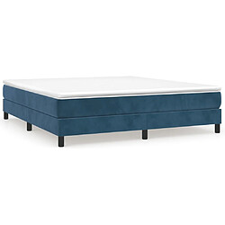 vidaXL Cadre de lit sans matelas bleu foncé 160x200 cm velours