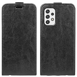 Coque en TPU + PU texture cheval fou avec porte-carte noir pour votre Samsung Galaxy A23 5G