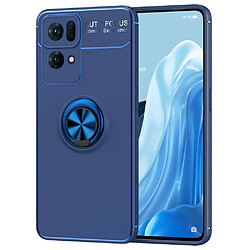 Coque en TPU anti-chocs avec béquille à anneau magnétique, bleu pour votre Oppo Reno7 Pro 5G