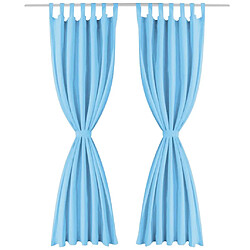 vidaXL Rideau occultant avec boucles 2 pcs 140 x 225 cm Turquoise