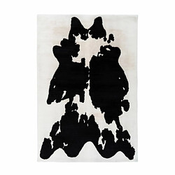 Paris Prix Tapis Imitation Fourrure Rabbit Noir & Blanc 160 x 230 cm