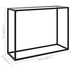 vidaXL Table console Transparent 100x35x75 cm Verre trempé pas cher