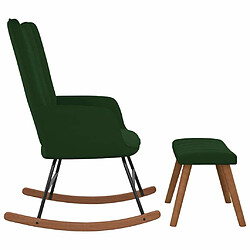 Avis Maison Chic Chaise à bascule avec repose-pied | Fauteuil Relax Vert foncé Velours -GKD84660