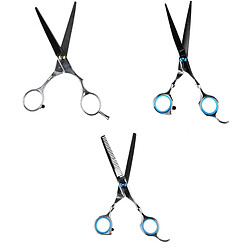 3x Ciseaux Coiffure 6 '' Professionnels et de Coupe de Cheveux Amincissement en Acier Inoxydable Désépaissir Effiler -Argent