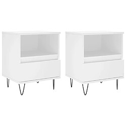 Maison Chic Lot de 2 Tables de chevet,Table de nuit,Table d'appoint pour salon blanc 40x35x50 cm bois d’ingénierie -MN41182