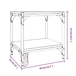 vidaXL Meuble TV Chêne marron 40x33x41 cm Bois d'ingénierie et acier pas cher