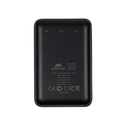 Rivacase Powerbank 10000mAh Compact Type-C Input Output 2 USB-A Noir