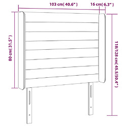 vidaXL Tête de lit à LED Bleu 103x16x118/128 cm Tissu pas cher