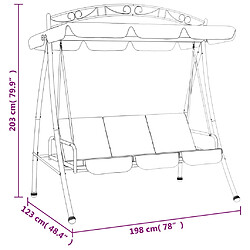 vidaXL Balancelle de jardin avec auvent vert 198 cm tissu et acier pas cher