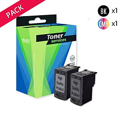 TONER SERVICES Compatible Canon PG40/CL41 Pack 2 Cartouches Noir/couleurs (0615B043)