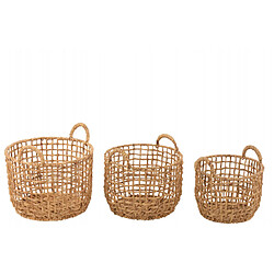 Dansmamaison Set De 3 Panier Rond Ouvert Jacynthe D'Eau Naturel