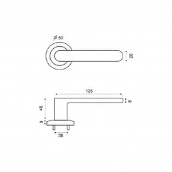 Poignée de porte Aluminium - Metro - Finition Chrome perle