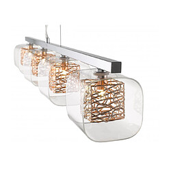 Luminaire Center Suspension Cuivre NOTTINGHAM 4 Lumières