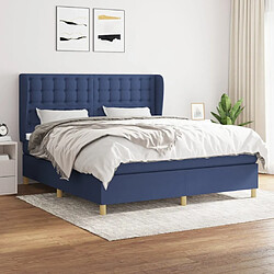 Maison Chic Lit Adulte - Lit simple Lit à sommier tapissier avec matelas moelleux - Meuble de Chambre - Bleu 160x200 cm Tissu -MN45974