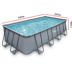 Acheter Habitat Et Jardin Piscine tubulaire grise - LUDO 2 - 4,01 x 2,01 x 1,22 m - filtration à sable 2.5 m³/h