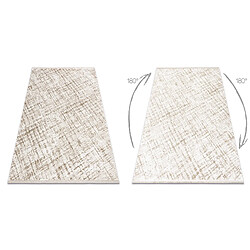 RUGSX Tapis moderne DUKE 51550 beige crème - Treillis, structuré, très doux, franges 120x170 cm