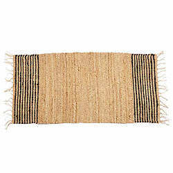 Gift Decor Tapis Noir Naturel Rayures 70 x 1 x 140 cm (8 Unités)