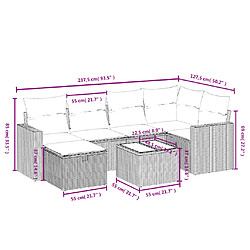 Avis vidaXL Salon de jardin 7 pcs avec coussins noir résine tressée