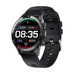 Chrono Smartwatch Hommes, Phipuds Montre-Bracelet Intelligente Hommes Fitness Tracker Montre Connectée Montre De Fitness Ronde Hommes avec Moniteur de Fréquence Cardiaque Podomètre Femmes Portable IP67 Montre de Sport Étanche pour iOS Android(noir)