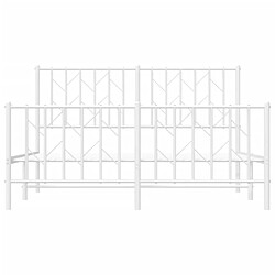 Acheter Vidaxl Cadre de lit métal avec tête de lit/pied de lit blanc 140x190cm