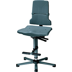 BIMOS Chaise de travail ESD Sintec 3 sur patins avec marchepied - gris - Dossier a contact permanent avec inclinaison d'assise - 9811-1000