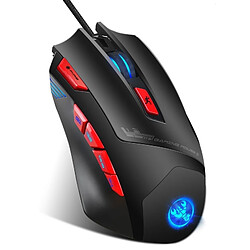 Wewoo Souris filaire WiRouge Mechanical Macros Définir 9 touches programmables 6000 Gaming Mouse réglable avec éclairage LED