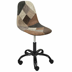 Paris Prix Chaise de Bureau Patchwork 78cm Marron & Noir pas cher